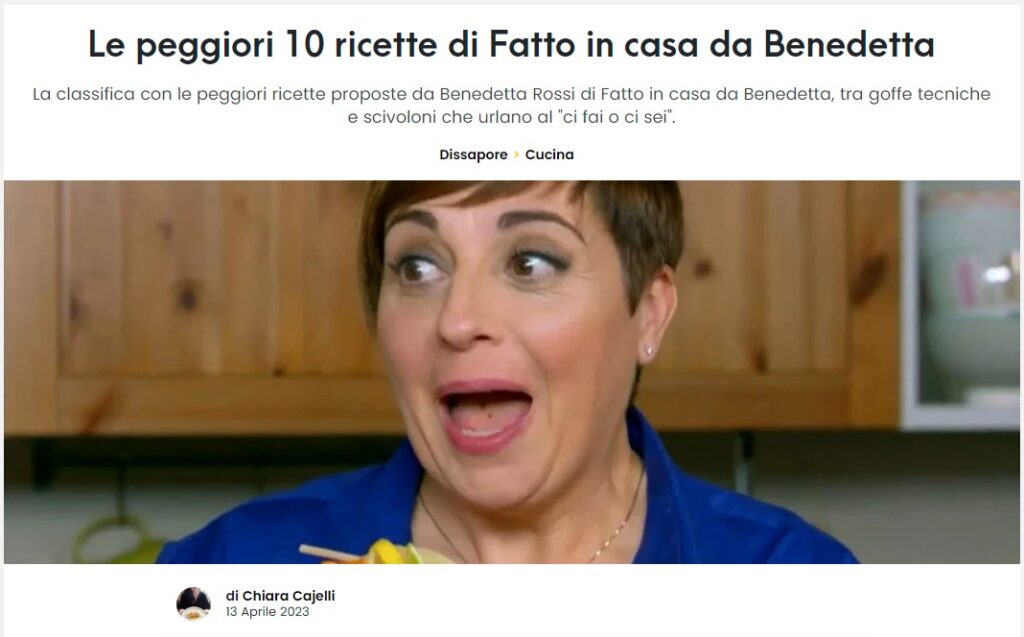 Le peggiori 10 ricette di Fatto in casa da Benedetta - Dissapore - Chiara Cajelli